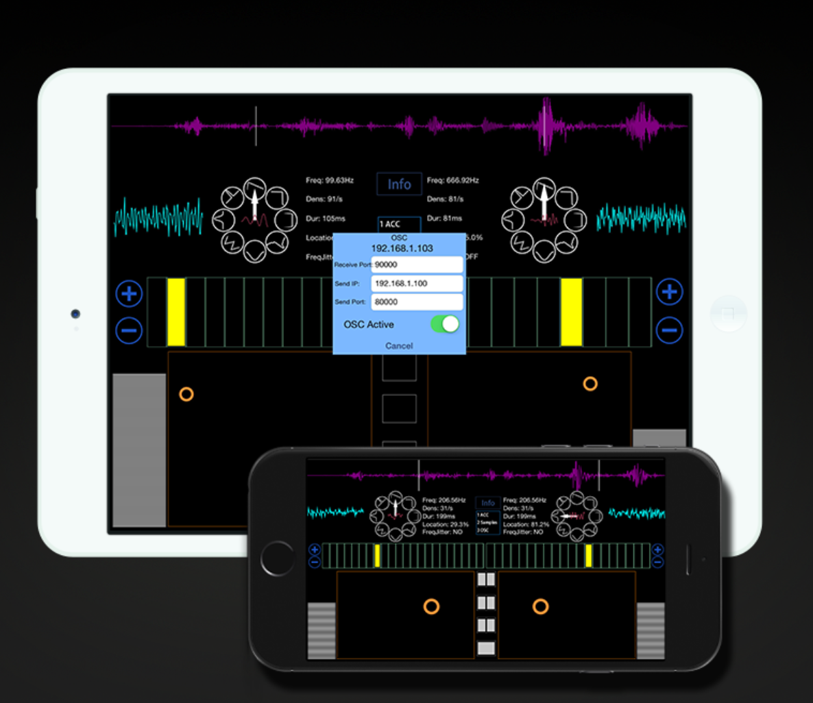 LH Grain dual-channel granular synthesizer interface
